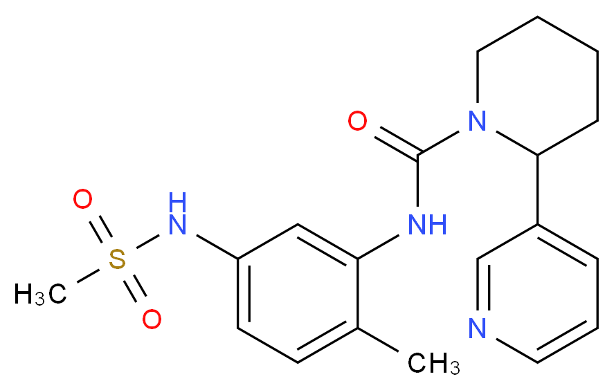 N-{2-methyl-5-[(methylsulfonyl)amino]phenyl}-2-pyridin-3-ylpiperidine-1-carboxamide_Molecular_structure_CAS_)