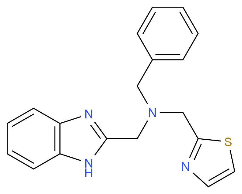 (1H-benzimidazol-2-ylmethyl)benzyl(1,3-thiazol-2-ylmethyl)amine_Molecular_structure_CAS_)