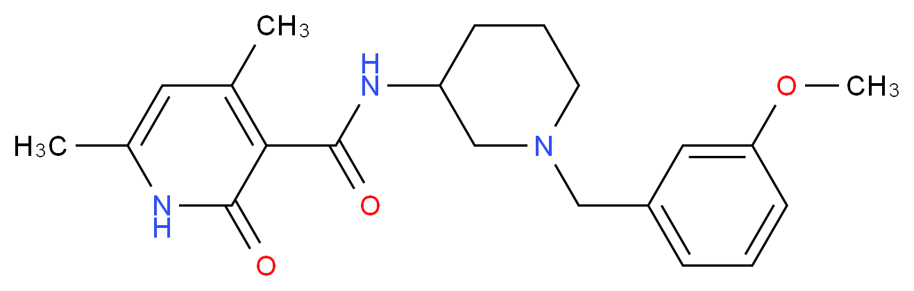 N-[1-(3-methoxybenzyl)-3-piperidinyl]-4,6-dimethyl-2-oxo-1,2-dihydro-3-pyridinecarboxamide_Molecular_structure_CAS_)