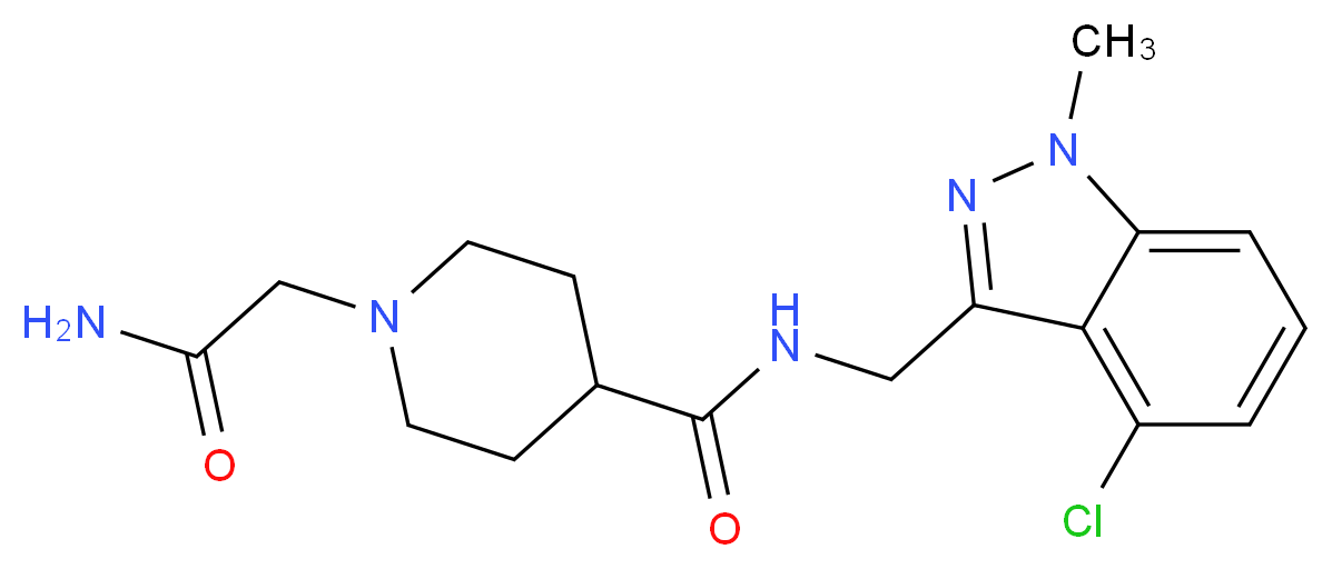 1-(2-amino-2-oxoethyl)-N-[(4-chloro-1-methyl-1H-indazol-3-yl)methyl]-4-piperidinecarboxamide_Molecular_structure_CAS_)