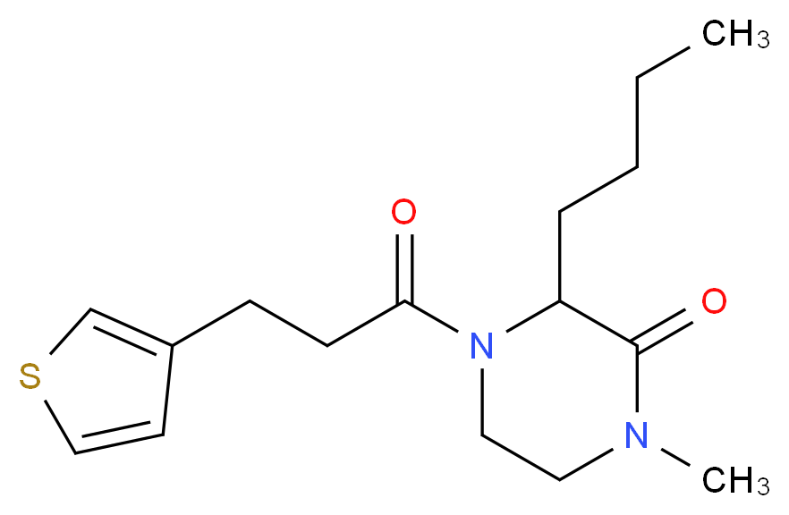 3-butyl-1-methyl-4-[3-(3-thienyl)propanoyl]-2-piperazinone_Molecular_structure_CAS_)