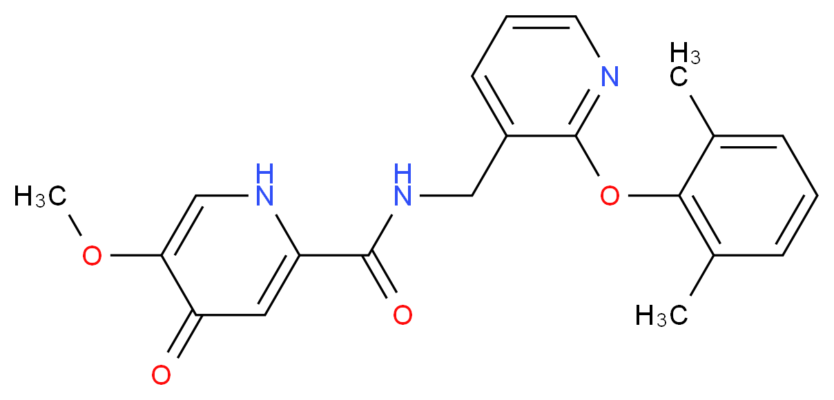 N-{[2-(2,6-dimethylphenoxy)pyridin-3-yl]methyl}-5-methoxy-4-oxo-1,4-dihydropyridine-2-carboxamide_Molecular_structure_CAS_)