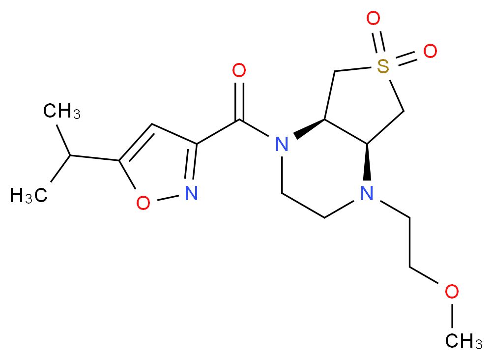 (4aS*,7aR*)-1-[(5-isopropylisoxazol-3-yl)carbonyl]-4-(2-methoxyethyl)octahydrothieno[3,4-b]pyrazine 6,6-dioxide_Molecular_structure_CAS_)