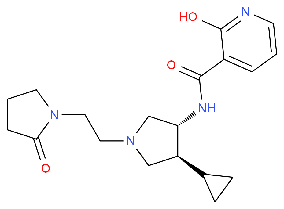 N-{(3R*,4S*)-4-cyclopropyl-1-[2-(2-oxo-1-pyrrolidinyl)ethyl]-3-pyrrolidinyl}-2-hydroxynicotinamide_Molecular_structure_CAS_)