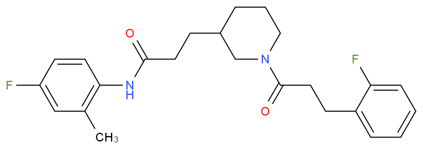 N-(4-fluoro-2-methylphenyl)-3-{1-[3-(2-fluorophenyl)propanoyl]-3-piperidinyl}propanamide_Molecular_structure_CAS_)