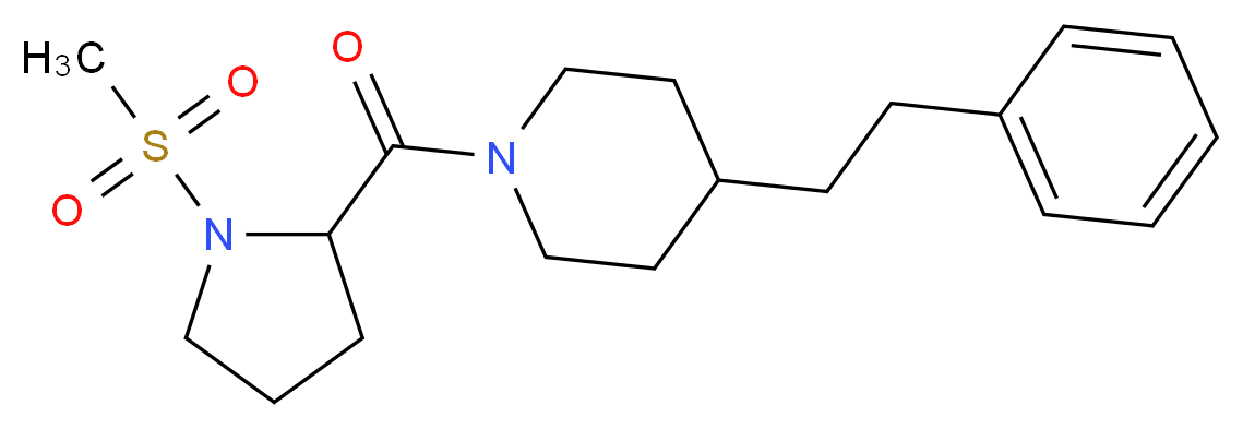 1-[1-(methylsulfonyl)prolyl]-4-(2-phenylethyl)piperidine_Molecular_structure_CAS_)