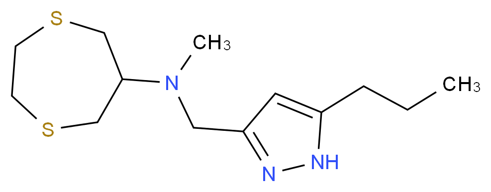 1,4-dithiepan-6-yl(methyl)[(5-propyl-1H-pyrazol-3-yl)methyl]amine_Molecular_structure_CAS_)