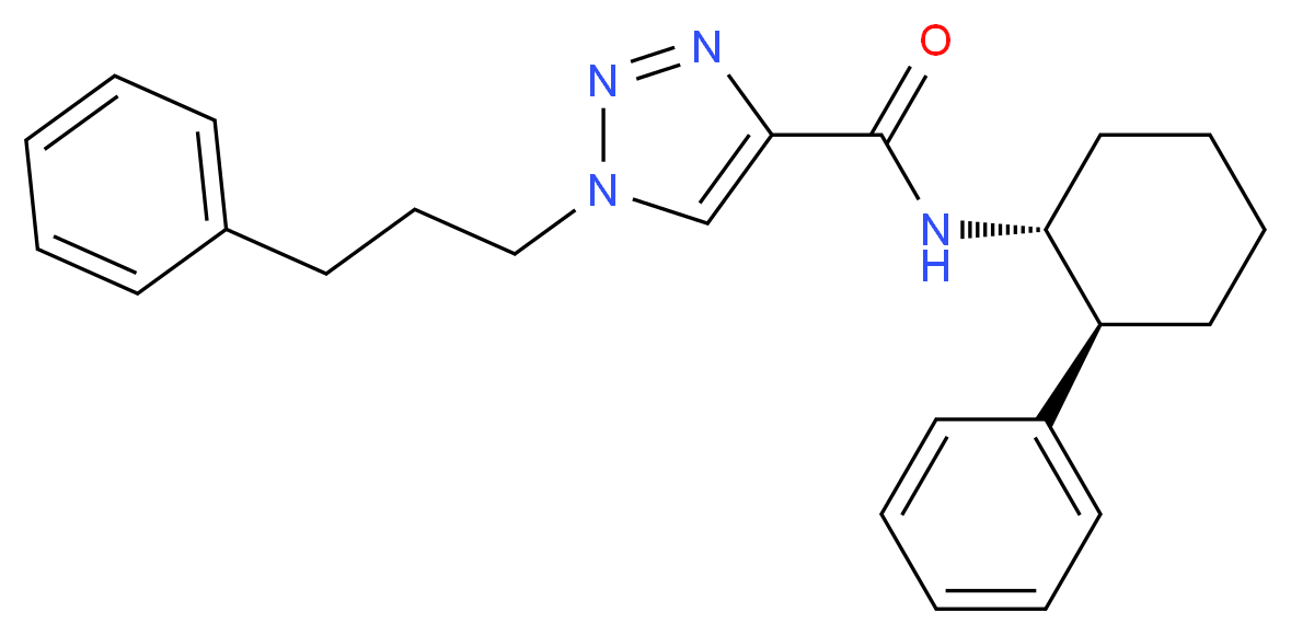 N-[(1R*,2S*)-2-phenylcyclohexyl]-1-(3-phenylpropyl)-1H-1,2,3-triazole-4-carboxamide_Molecular_structure_CAS_)