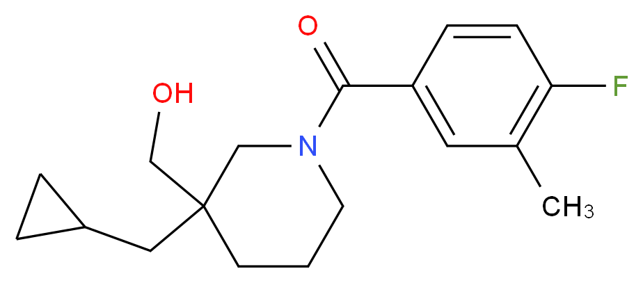 [3-(cyclopropylmethyl)-1-(4-fluoro-3-methylbenzoyl)piperidin-3-yl]methanol_Molecular_structure_CAS_)