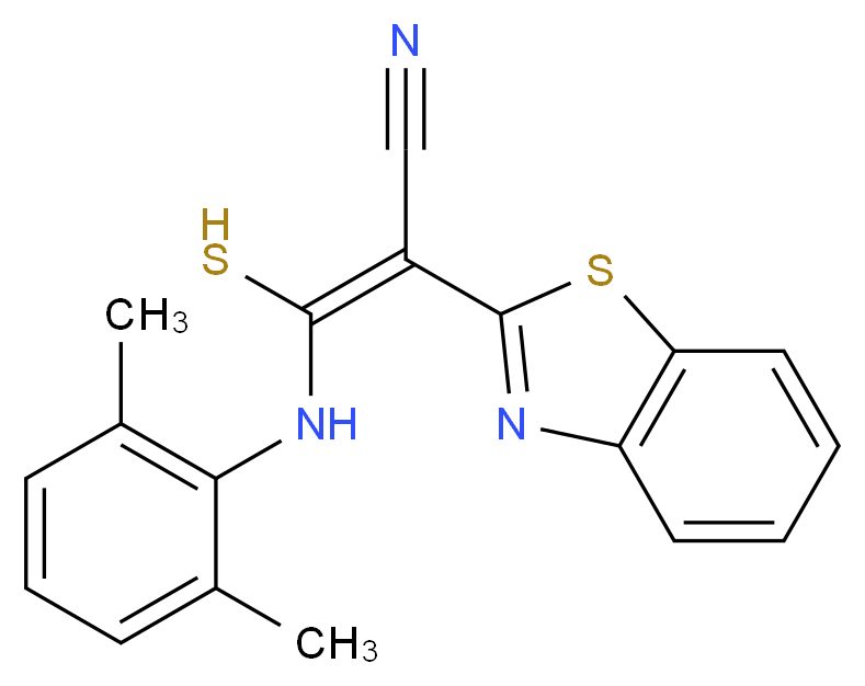 2-Benzothiazol-2-yl-3-(2,6-dimethyl-phenylamino)-3-mercapto-acrylonitrile_Molecular_structure_CAS_)