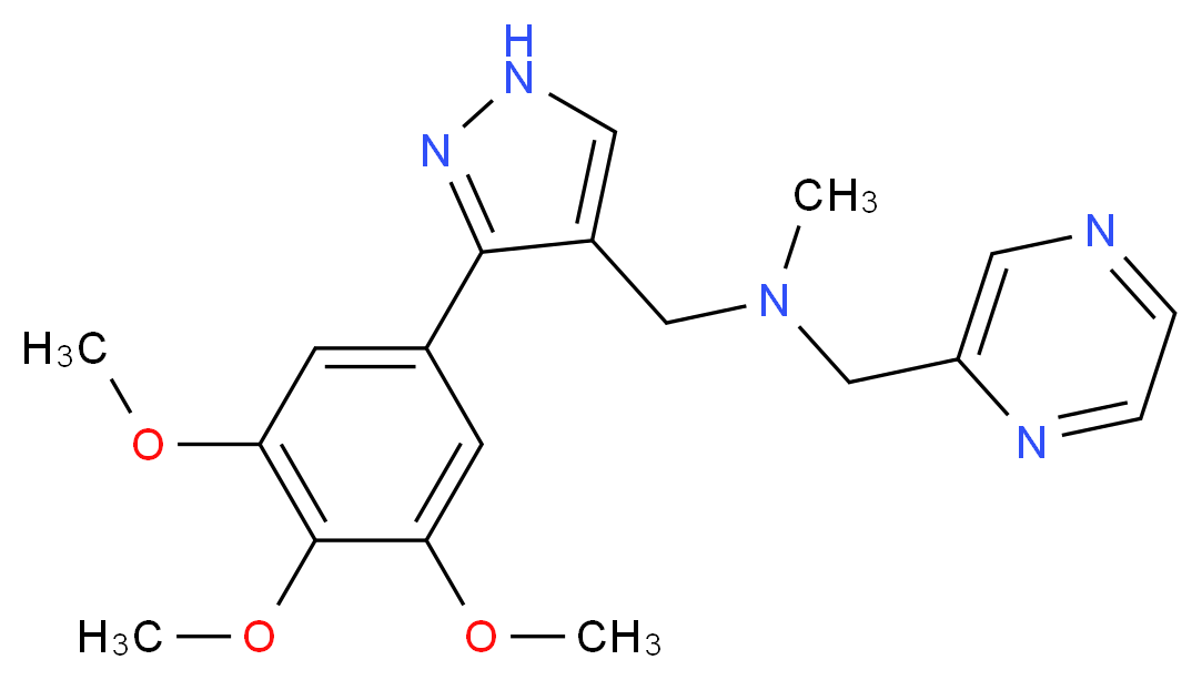 N-methyl-1-(2-pyrazinyl)-N-{[3-(3,4,5-trimethoxyphenyl)-1H-pyrazol-4-yl]methyl}methanamine_Molecular_structure_CAS_)