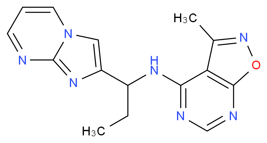 N-(1-imidazo[1,2-a]pyrimidin-2-ylpropyl)-3-methylisoxazolo[5,4-d]pyrimidin-4-amine_Molecular_structure_CAS_)
