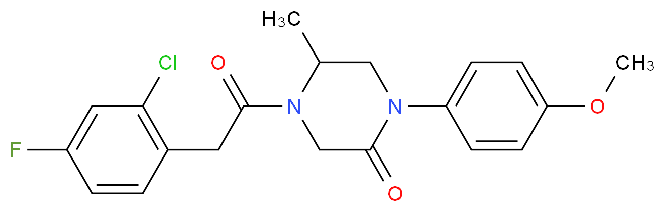 4-[(2-chloro-4-fluorophenyl)acetyl]-1-(4-methoxyphenyl)-5-methyl-2-piperazinone_Molecular_structure_CAS_)