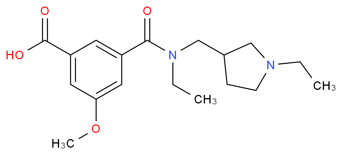 3-({ethyl[(1-ethylpyrrolidin-3-yl)methyl]amino}carbonyl)-5-methoxybenzoic acid_Molecular_structure_CAS_)