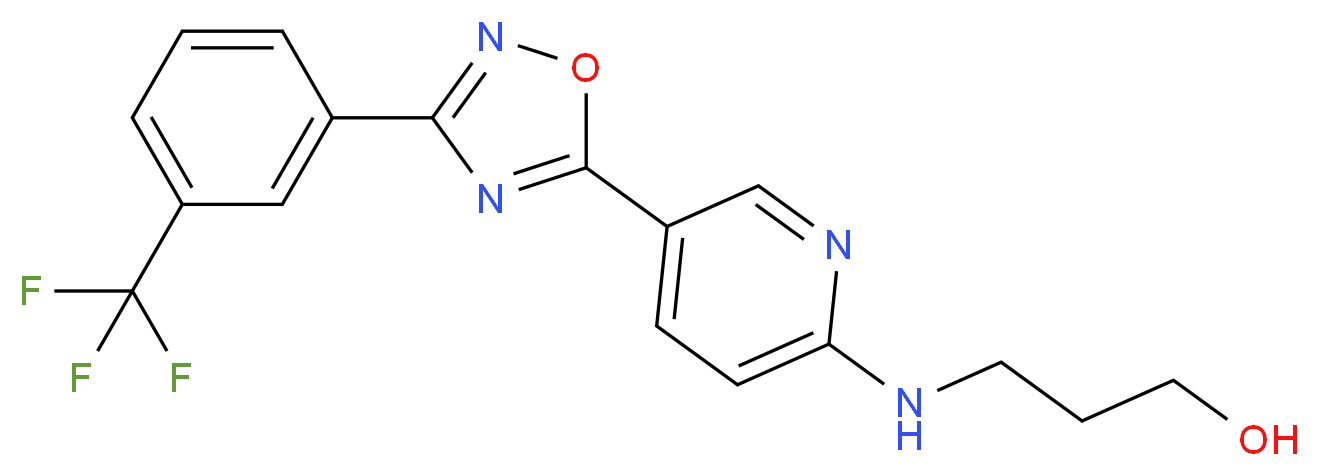 3-[(5-{3-[3-(trifluoromethyl)phenyl]-1,2,4-oxadiazol-5-yl}-2-pyridinyl)amino]-1-propanol_Molecular_structure_CAS_)