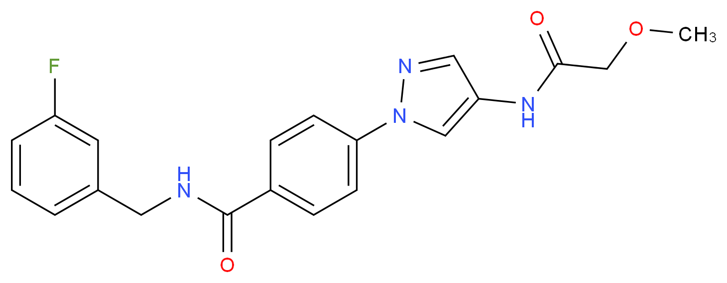 N-(3-fluorobenzyl)-4-{4-[(methoxyacetyl)amino]-1H-pyrazol-1-yl}benzamide_Molecular_structure_CAS_)