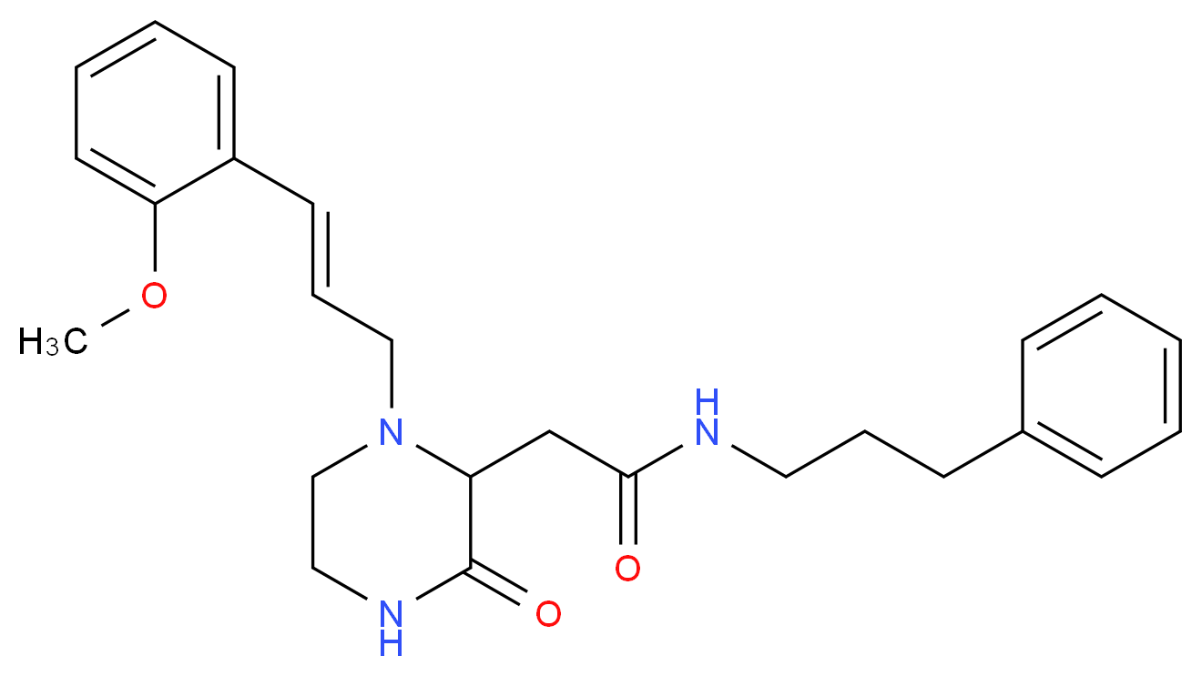 2-{1-[(2E)-3-(2-methoxyphenyl)-2-propen-1-yl]-3-oxo-2-piperazinyl}-N-(3-phenylpropyl)acetamide_Molecular_structure_CAS_)