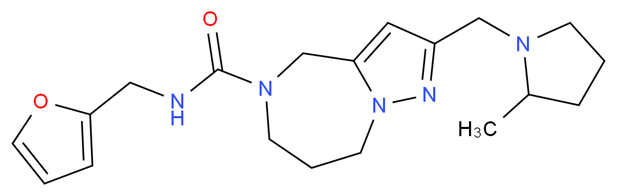 N-(2-furylmethyl)-2-[(2-methyl-1-pyrrolidinyl)methyl]-7,8-dihydro-4H-pyrazolo[1,5-a][1,4]diazepine-5(6H)-carboxamide_Molecular_structure_CAS_)