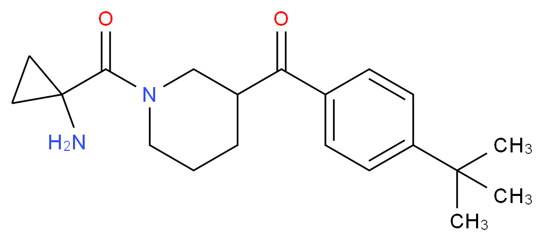 {1-[(1-aminocyclopropyl)carbonyl]piperidin-3-yl}(4-tert-butylphenyl)methanone_Molecular_structure_CAS_)