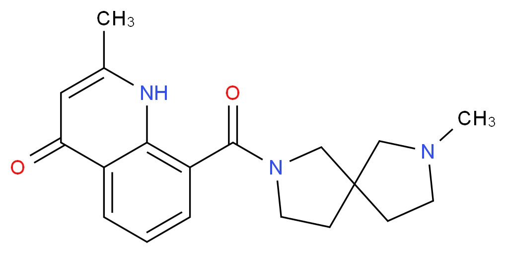 2-methyl-8-[(7-methyl-2,7-diazaspiro[4.4]non-2-yl)carbonyl]quinolin-4(1H)-one_Molecular_structure_CAS_)