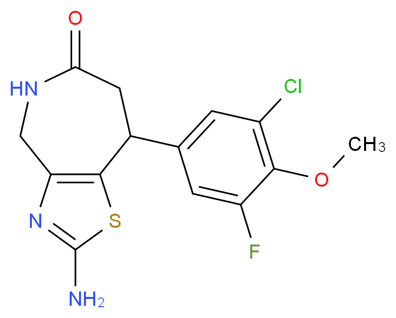 2-amino-8-(3-chloro-5-fluoro-4-methoxyphenyl)-4,5,7,8-tetrahydro-6H-[1,3]thiazolo[4,5-c]azepin-6-one_Molecular_structure_CAS_)