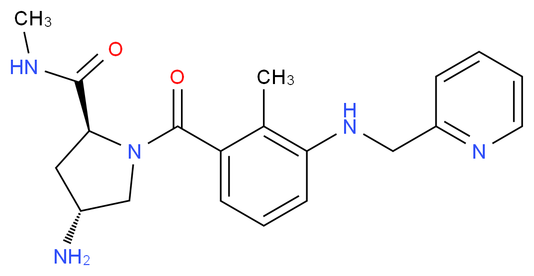 (4R)-4-amino-N-methyl-1-{2-methyl-3-[(pyridin-2-ylmethyl)amino]benzoyl}-L-prolinamide_Molecular_structure_CAS_)