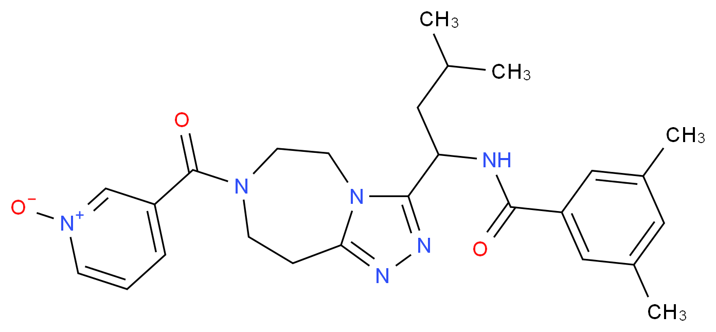 3,5-dimethyl-N-(3-methyl-1-{7-[(1-oxido-3-pyridinyl)carbonyl]-6,7,8,9-tetrahydro-5H-[1,2,4]triazolo[4,3-d][1,4]diazepin-3-yl}butyl)benzamide_Molecular_structure_CAS_)