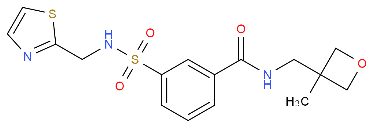N-[(3-methyloxetan-3-yl)methyl]-3-{[(1,3-thiazol-2-ylmethyl)amino]sulfonyl}benzamide_Molecular_structure_CAS_)
