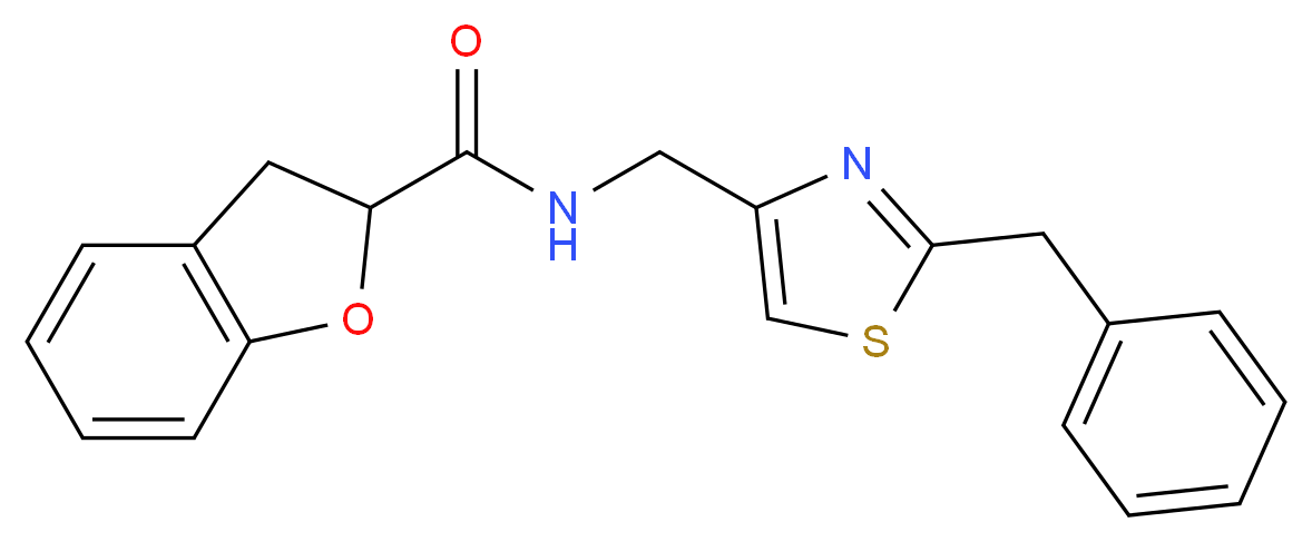 N-[(2-benzyl-1,3-thiazol-4-yl)methyl]-2,3-dihydro-1-benzofuran-2-carboxamide_Molecular_structure_CAS_)