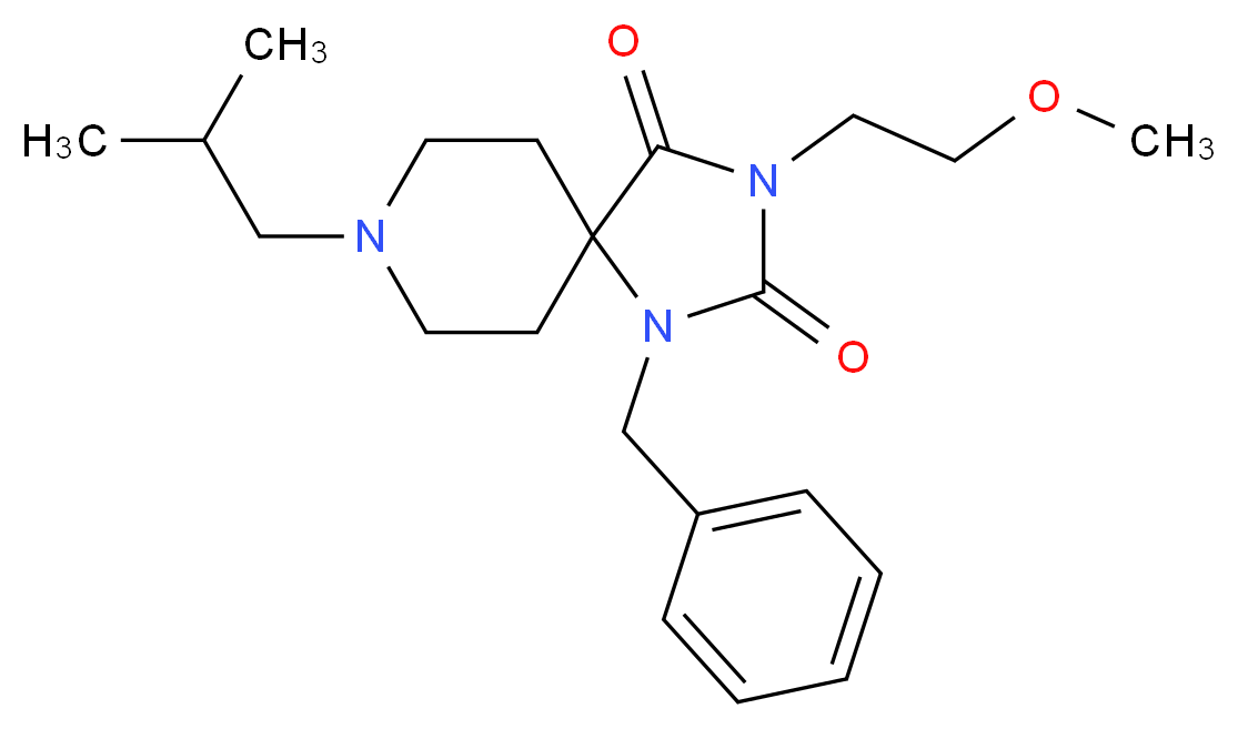 1-benzyl-8-isobutyl-3-(2-methoxyethyl)-1,3,8-triazaspiro[4.5]decane-2,4-dione_Molecular_structure_CAS_)