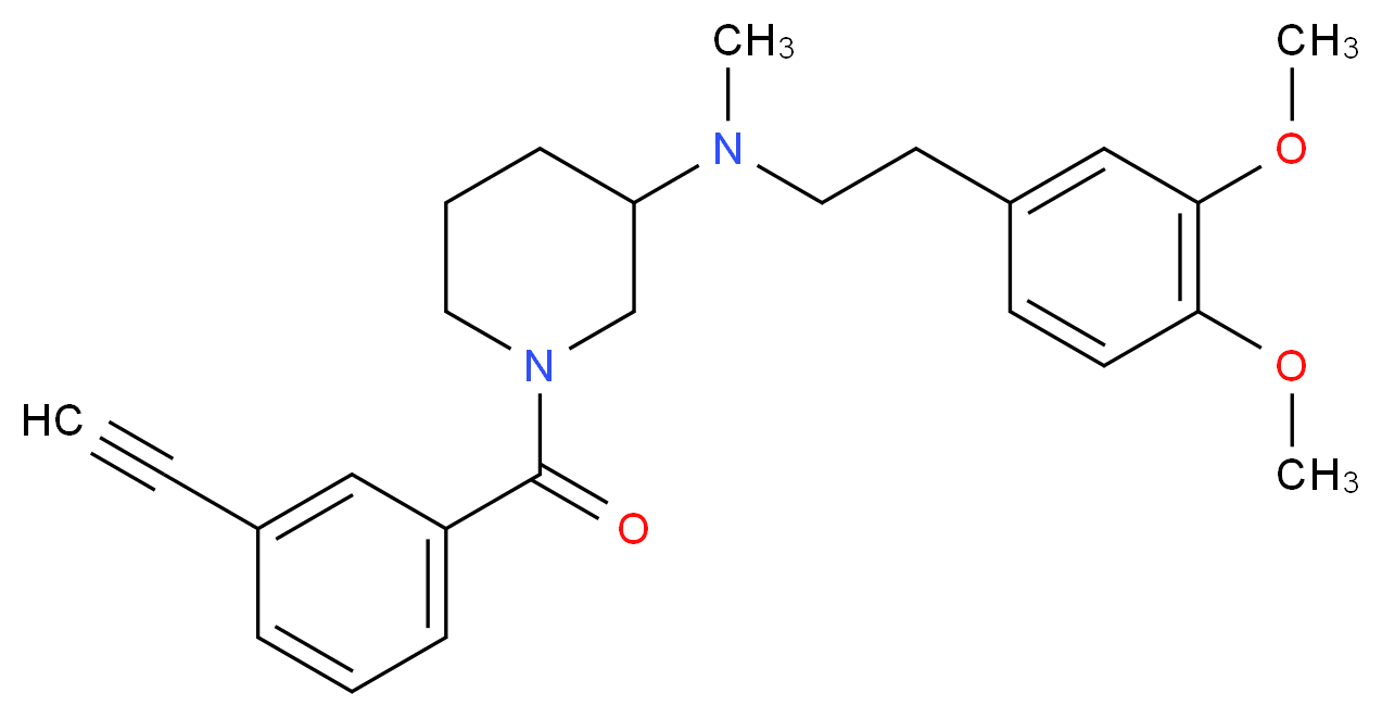 N-[2-(3,4-dimethoxyphenyl)ethyl]-1-(3-ethynylbenzoyl)-N-methyl-3-piperidinamine_Molecular_structure_CAS_)