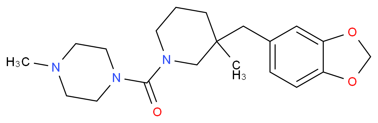 1-{[3-(1,3-benzodioxol-5-ylmethyl)-3-methylpiperidin-1-yl]carbonyl}-4-methylpiperazine_Molecular_structure_CAS_)