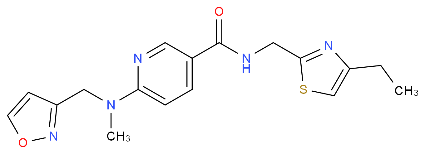 N-[(4-ethyl-1,3-thiazol-2-yl)methyl]-6-[(3-isoxazolylmethyl)(methyl)amino]nicotinamide_Molecular_structure_CAS_)