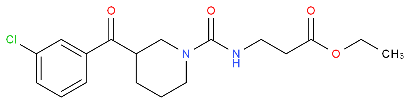 ethyl N-{[3-(3-chlorobenzoyl)-1-piperidinyl]carbonyl}-beta-alaninate_Molecular_structure_CAS_)