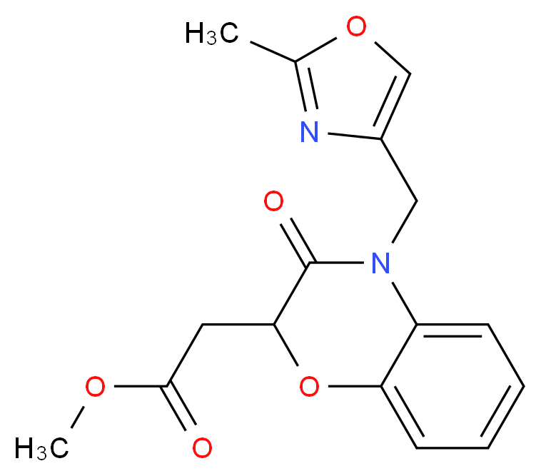 methyl {4-[(2-methyl-1,3-oxazol-4-yl)methyl]-3-oxo-3,4-dihydro-2H-1,4-benzoxazin-2-yl}acetate_Molecular_structure_CAS_)