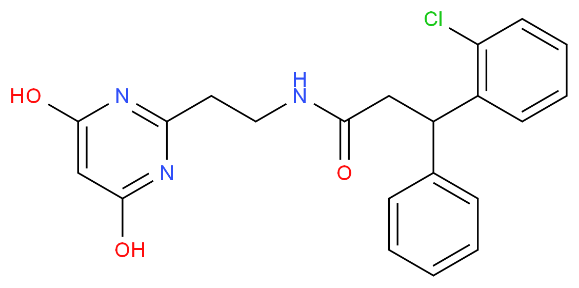 3-(2-chlorophenyl)-N-[2-(4,6-dihydroxypyrimidin-2-yl)ethyl]-3-phenylpropanamide_Molecular_structure_CAS_)
