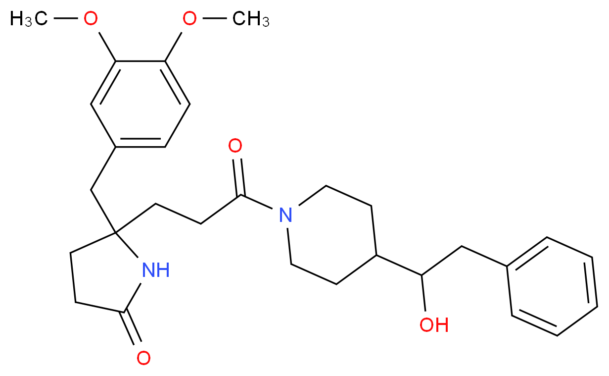 5-(3,4-dimethoxybenzyl)-5-{3-[4-(1-hydroxy-2-phenylethyl)-1-piperidinyl]-3-oxopropyl}-2-pyrrolidinone_Molecular_structure_CAS_)