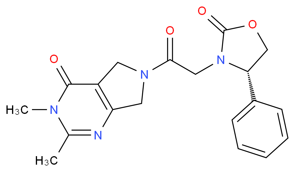 2,3-dimethyl-6-{[(4S)-2-oxo-4-phenyl-1,3-oxazolidin-3-yl]acetyl}-3,5,6,7-tetrahydro-4H-pyrrolo[3,4-d]pyrimidin-4-one_Molecular_structure_CAS_)