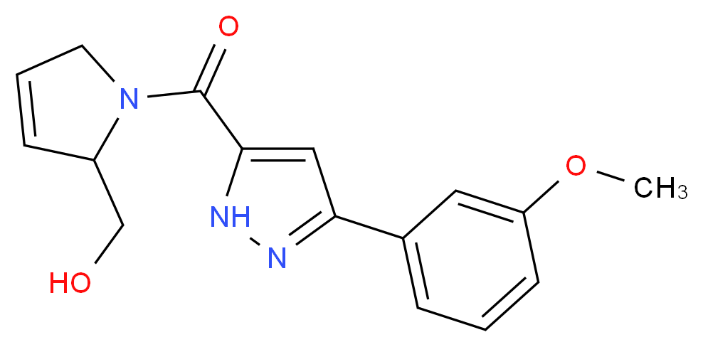 (1-{[3-(3-methoxyphenyl)-1H-pyrazol-5-yl]carbonyl}-2,5-dihydro-1H-pyrrol-2-yl)methanol_Molecular_structure_CAS_)