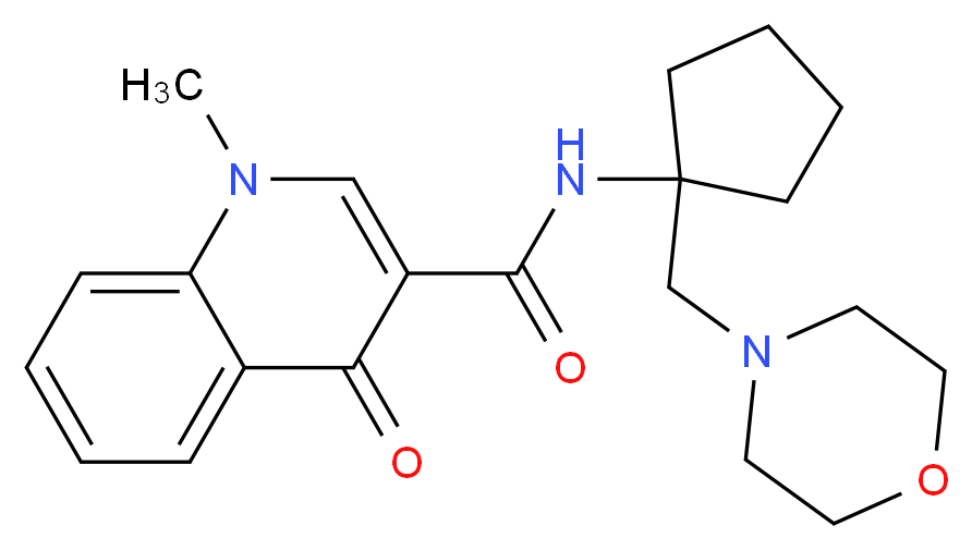 1-methyl-N-[1-(morpholin-4-ylmethyl)cyclopentyl]-4-oxo-1,4-dihydroquinoline-3-carboxamide_Molecular_structure_CAS_)