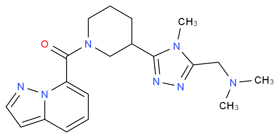N,N-dimethyl-1-{4-methyl-5-[1-(pyrazolo[1,5-a]pyridin-7-ylcarbonyl)piperidin-3-yl]-4H-1,2,4-triazol-3-yl}methanamine_Molecular_structure_CAS_)