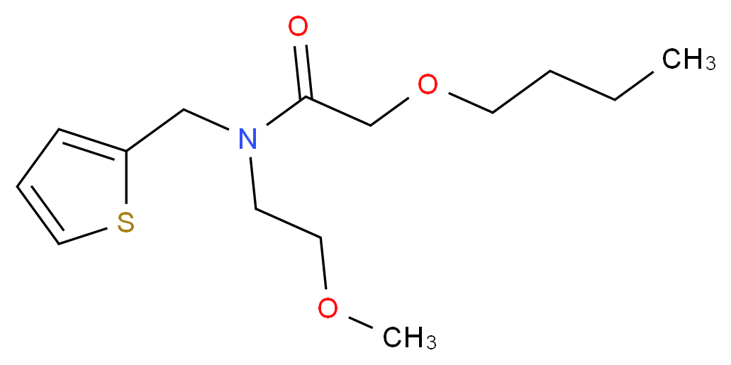 2-butoxy-N-(2-methoxyethyl)-N-(2-thienylmethyl)acetamide_Molecular_structure_CAS_)