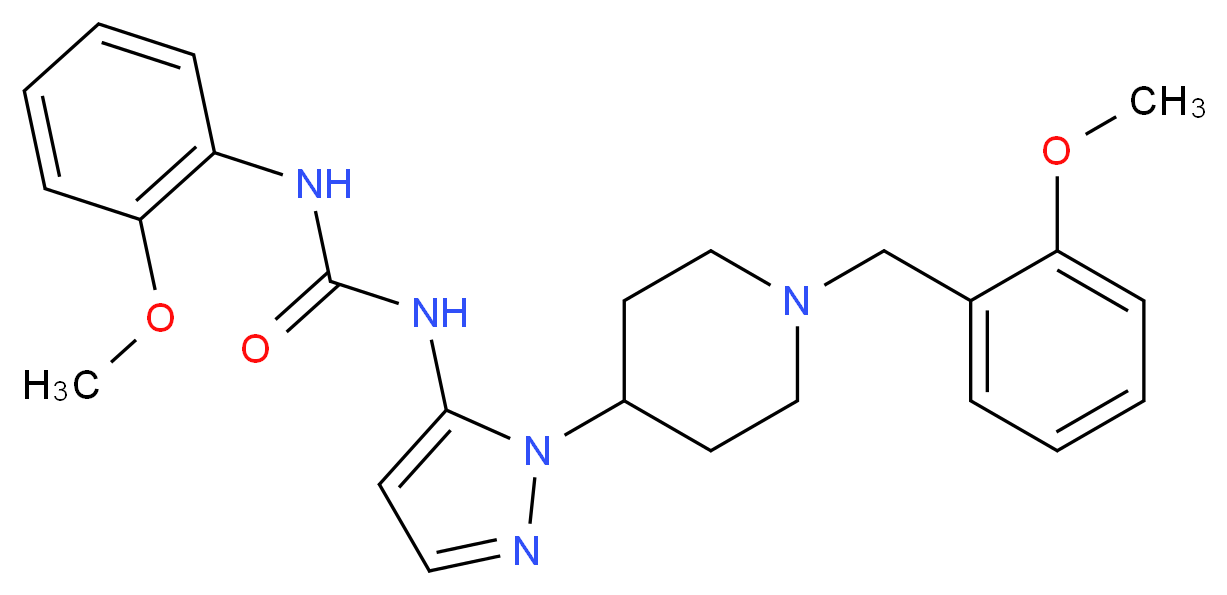 N-{1-[1-(2-methoxybenzyl)-4-piperidinyl]-1H-pyrazol-5-yl}-N'-(2-methoxyphenyl)urea_Molecular_structure_CAS_)