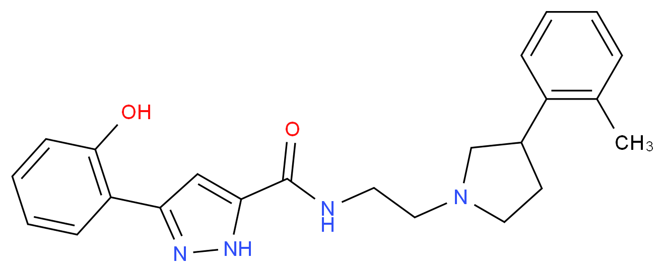 3-(2-hydroxyphenyl)-N-{2-[3-(2-methylphenyl)pyrrolidin-1-yl]ethyl}-1H-pyrazole-5-carboxamide_Molecular_structure_CAS_)
