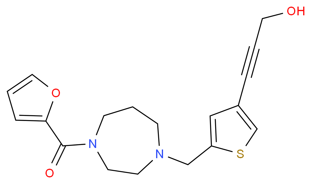 3-(5-{[4-(2-furoyl)-1,4-diazepan-1-yl]methyl}-3-thienyl)prop-2-yn-1-ol_Molecular_structure_CAS_)
