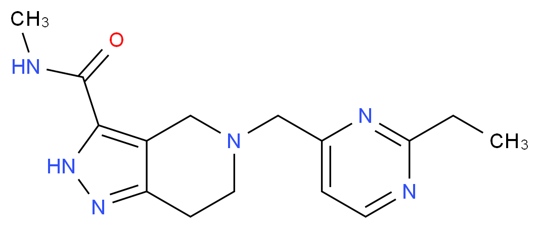5-[(2-ethylpyrimidin-4-yl)methyl]-N-methyl-4,5,6,7-tetrahydro-2H-pyrazolo[4,3-c]pyridine-3-carboxamide_Molecular_structure_CAS_)