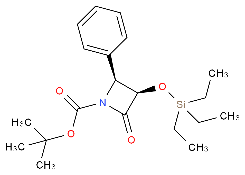 (3R,4S)-1-t-Boc-3-[(triethylsilyl)oxy]-4-phenyl-2-azatidinone_Molecular_structure_CAS_149198-47-0)