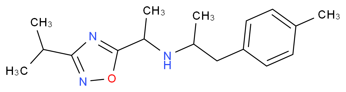 N-[1-(3-isopropyl-1,2,4-oxadiazol-5-yl)ethyl]-1-(4-methylphenyl)-2-propanamine_Molecular_structure_CAS_)