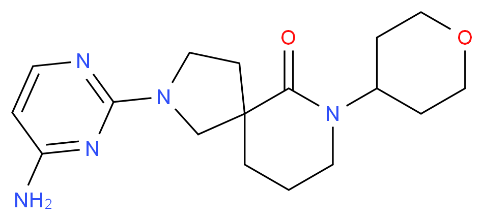 2-(4-amino-2-pyrimidinyl)-7-(tetrahydro-2H-pyran-4-yl)-2,7-diazaspiro[4.5]decan-6-one_Molecular_structure_CAS_)