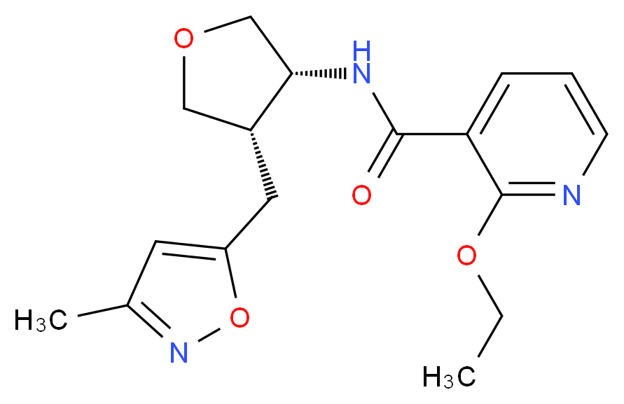 2-ethoxy-N-{(3R*,4S*)-4-[(3-methylisoxazol-5-yl)methyl]tetrahydrofuran-3-yl}nicotinamide_Molecular_structure_CAS_)